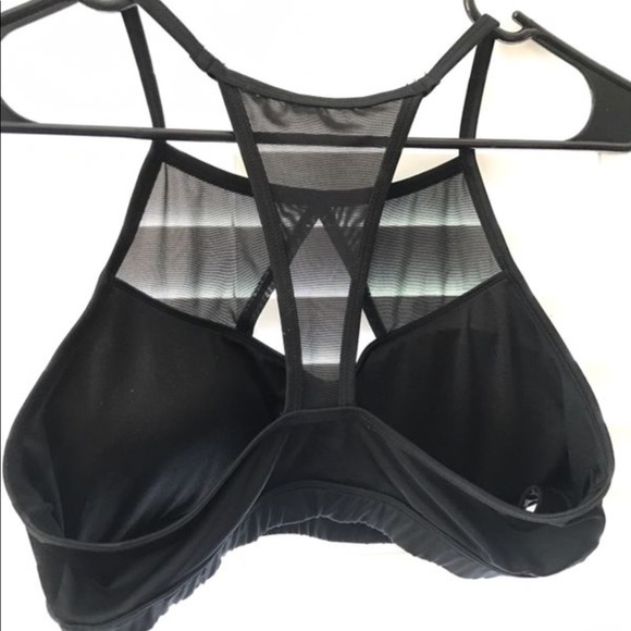 Black Cutout Mesh Sports Bra Sz L - Picture 2 of 2